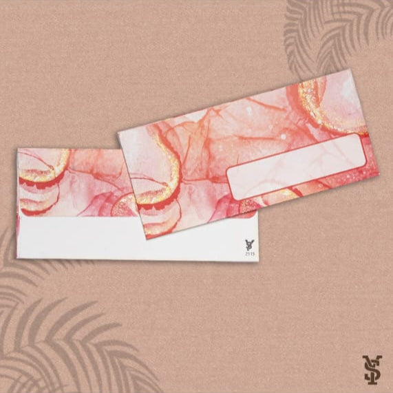 Peach Floral Card Design Pack of 20 (Printed Envelopes)