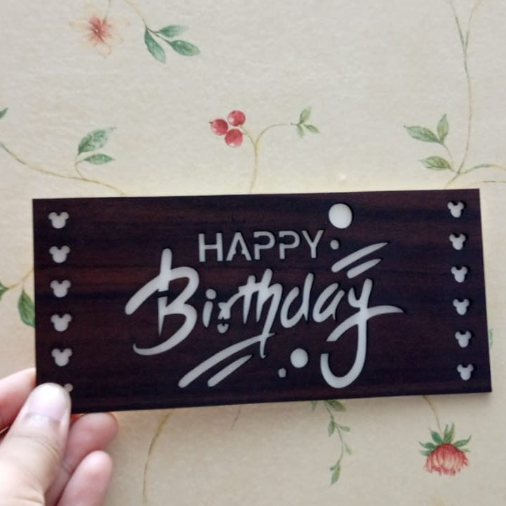 Wooden HaPPy Birhday Card Pack of 10