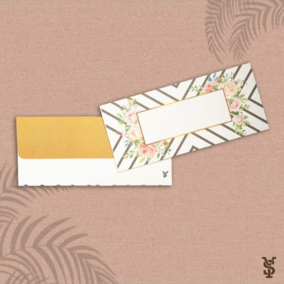 white & Yellow Printed Best Wishes Envelope Pack of 20