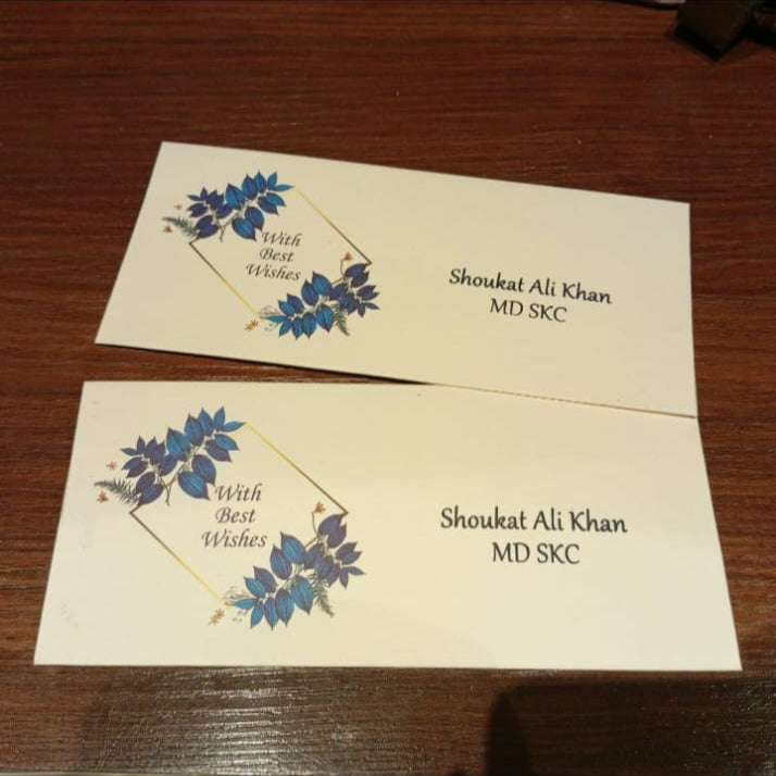 White+Blue Floral Card Design Pack of 20 (Printed Envelopes)