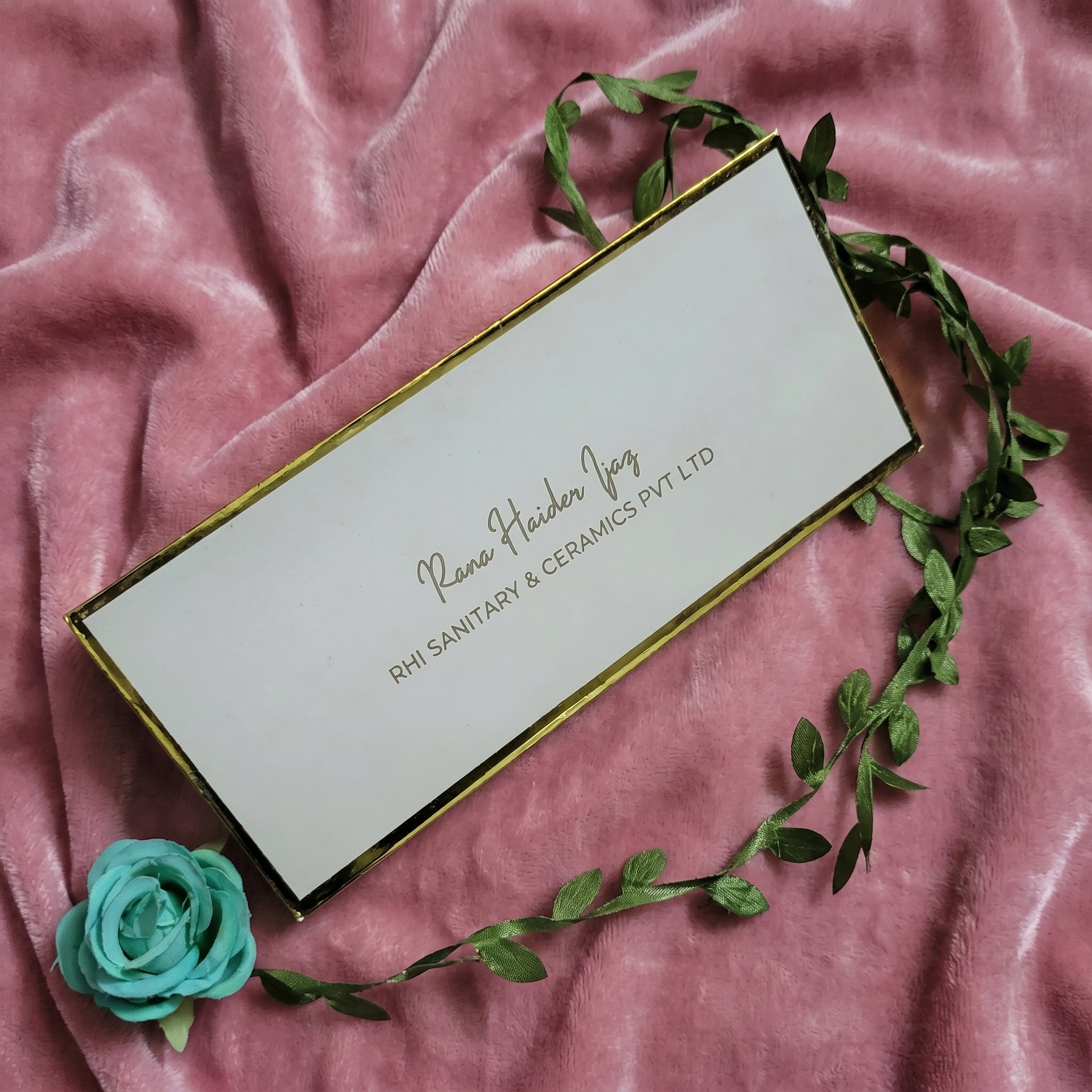 FOIL CARD ENVELOPES (off-white with golden border)