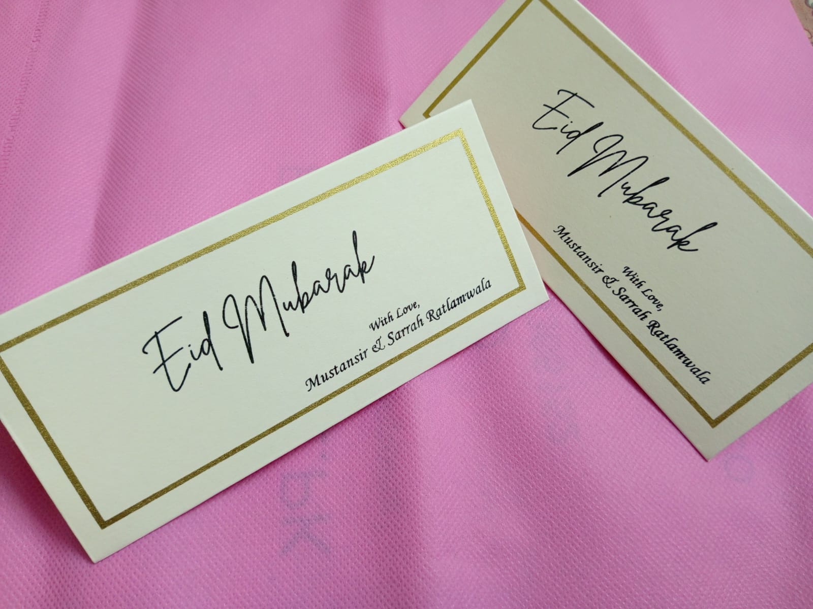 Eid Mubarak Pack of 20(Foil Envelope) White+Gold